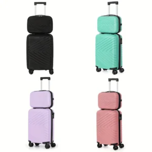 Carry-On Luggage & Cosmetic Bag Set
