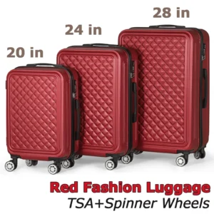 Red 3-Piece Hardshell Luggage Set